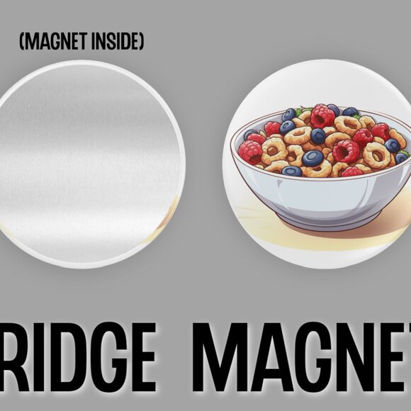 Breakfast Food Fridge Magnets Set Of 6 Metal Magnets Home Office Kitchen School - Picture 3 of 6